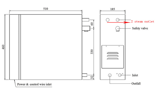 Supper duty Residential Steam Generator 400V 24kw with 2 steam diffusers for showers