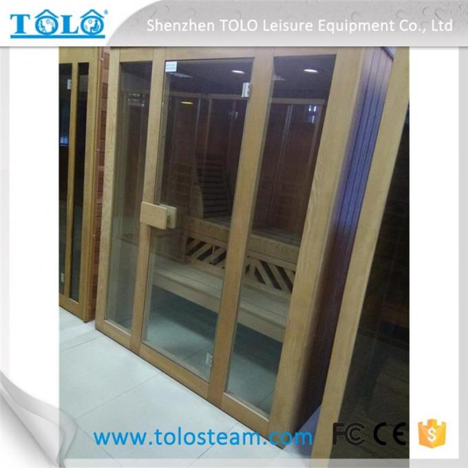 Solid Wood Steam Bath Cabin , Electric Traditional Sauna Room For Dry Sauna